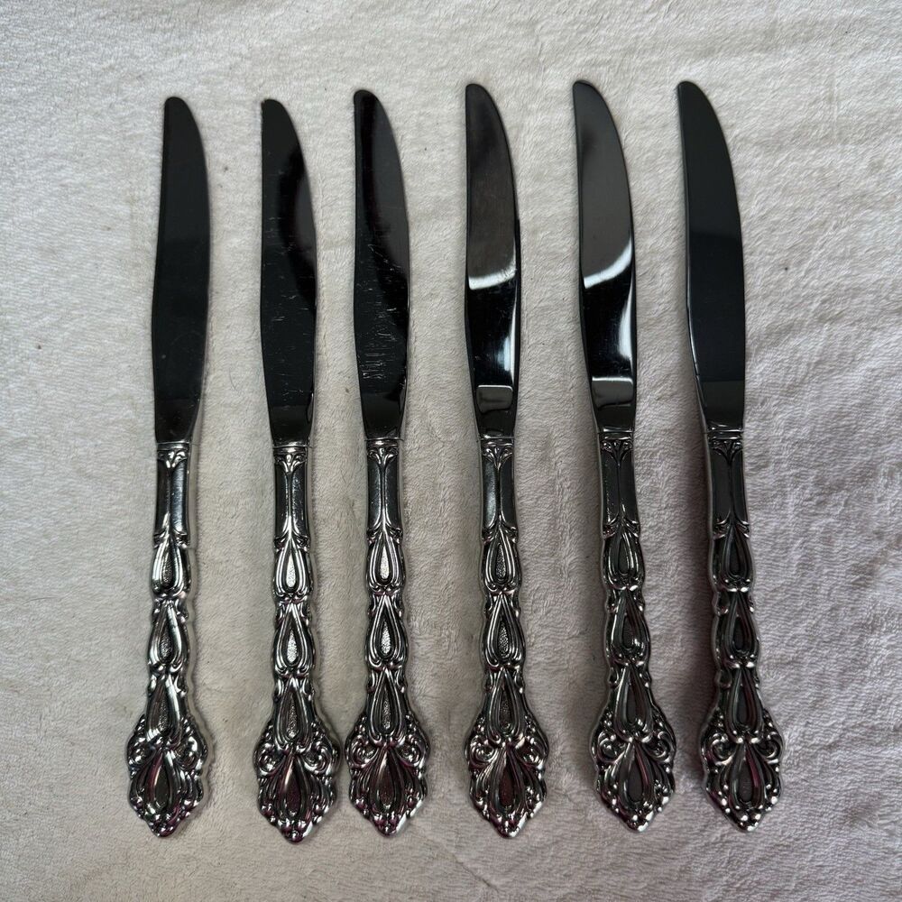 Oneida Chandelier Set of 6 Dinner Knives Community Stainless Flatware MCM VTG